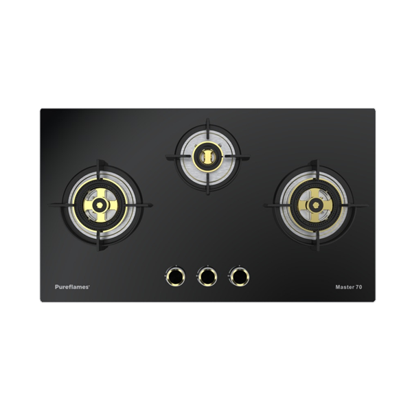 Pureflame Glasstop Hob Master Gas Stove 70 3 Burner (3 MASTER703B)