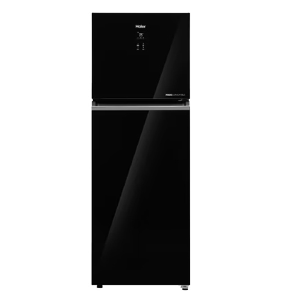 Haier 358L 2 Star Black Glass Double Door Refrigerator (HRF4082PLKGA)