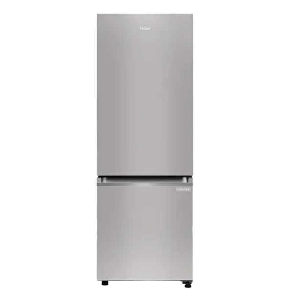Haier 237 Litres 2 Star Frost Free Double Door Bottom Mount Convertible Refrigerator with Turbo Icing (Moon Silver, HRB2872IBMS)