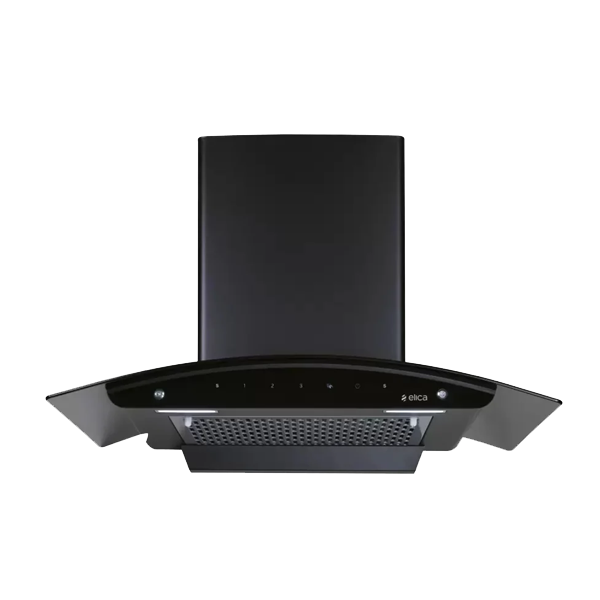 Elica FL 900 SLIM HAC MS NERO 90cm 1200m3/hr Ducted Wall Mounted Chimney with Touch Control Panel (Black, FL900SLIMHACMSNERO)