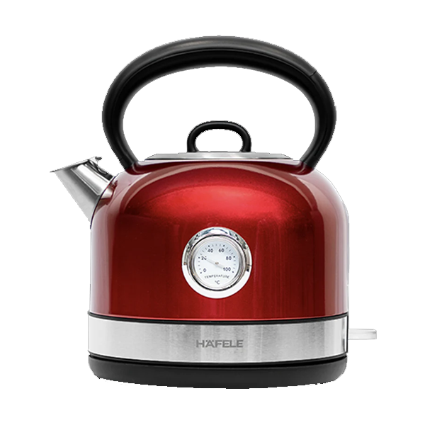 Hafele 1.7 L Dome Plus Electric Stainless Steel Kettle with Spout Cover with Analogue Temperature Display (DOMEPLUS1.7L)