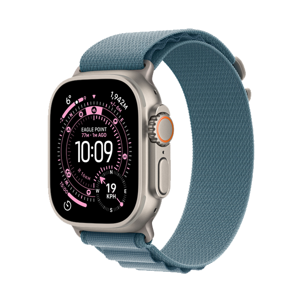 Apple Watch Ultra 3 GPS + Cellular 49mm Natural Titanium Case with Light Blue Alpine Loop (IWU3CEL49NTRTIMEWP4)