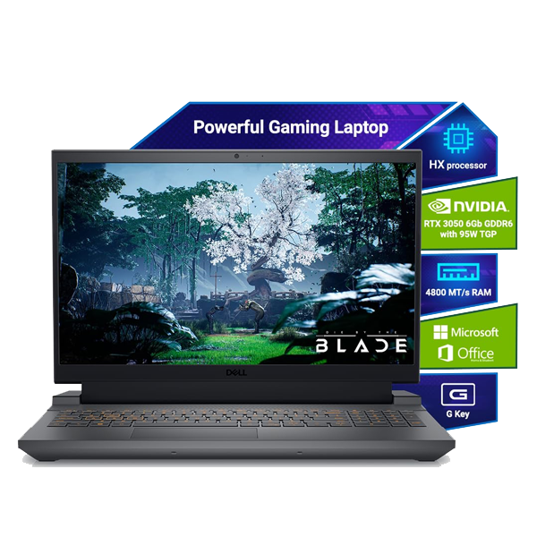 Dell G15 Gaming Laptop (Intel Core i5 13th Gen/ 16GB RAM/ 1TB SSD/ 15.6 Inch/ 6GB-NVIDIA GeForce RTX 3050 Graphics/ Windows 11/ MS-Office) OGN55301106G201RINO(5530) (DELLOGN55301106G201R)