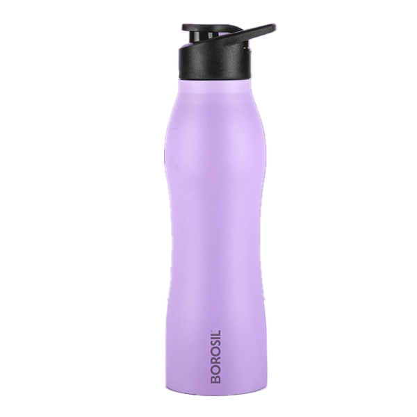 Borosil 950 ml Hydra Grip Go Stainless Steel Water Bottle (Purple, BRSWBGRIPGO950ML)