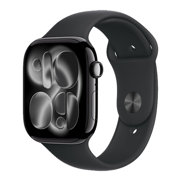 Apple Watch Series 11 GPS + Cellular 42mm Jet Black Aluminium Case with Black Sport Band - S/M (IWS11GPS42JBKALMEQT4)