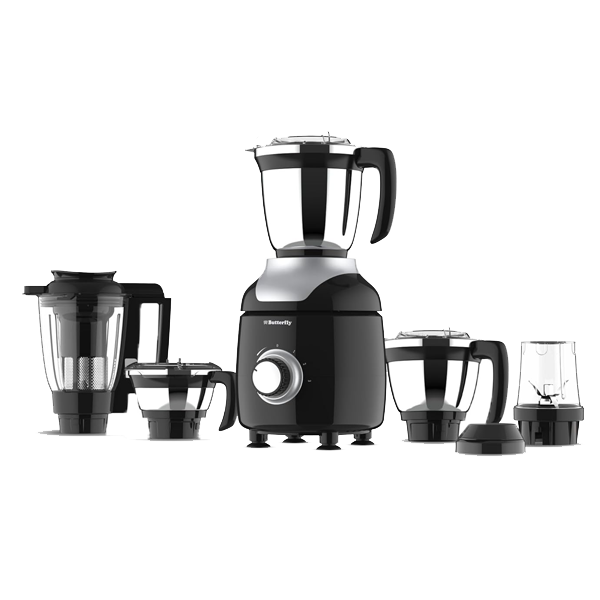 Butterfly Ziera Chrome 750 Watt 5 Jars Mixer Grinder (21000 RPM, Black, ZIERACHROME750W5JAR)