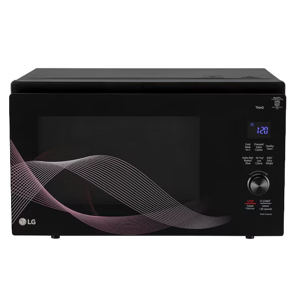 LG 32L Charcoal Convection Microwave Oven with Air Fry Technology (Black, MJEN326UHWF)