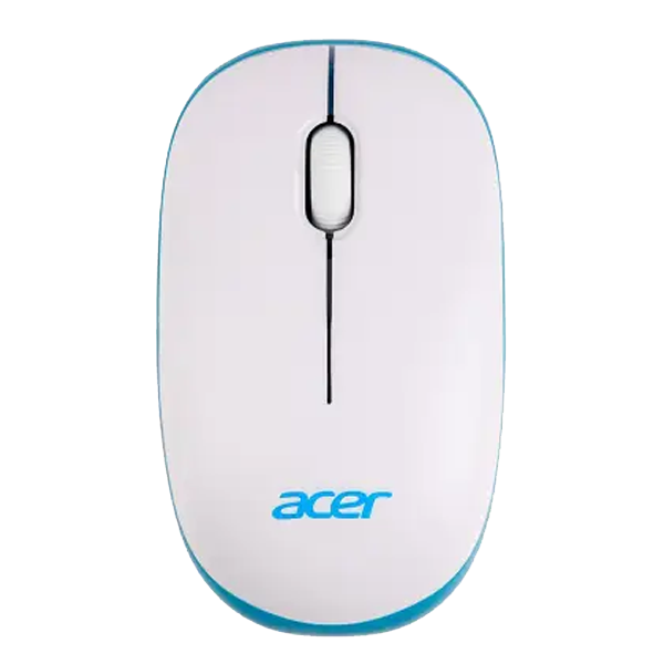 Acer Wireless Mouse (2.4 GHz Wireless Frequency, Optical Sensor, USB Dongle, White and Blue, ACERWMZCA01SI0WC)