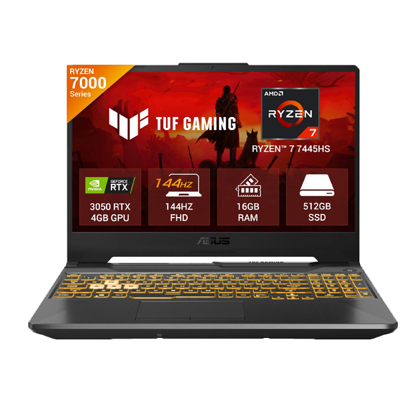 ASUS TUF AMD Ryzen 7 Gaming Laptop 16GB, 512GB SSD, Windows 11 Home, 4GB Graphics, 15.6 inch (ASUSFA506NCGHN200WS)