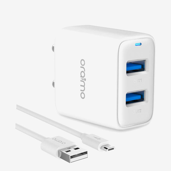 Oraimo Dual USB Fast Wall Charger & Micro-USB Cable  (ORAIMOCWI66DC53)
