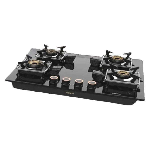 VIDIEM VOGUE 4 BURNER GLASS TOP GAS STOVE (VIDIEMVOGUE4B)