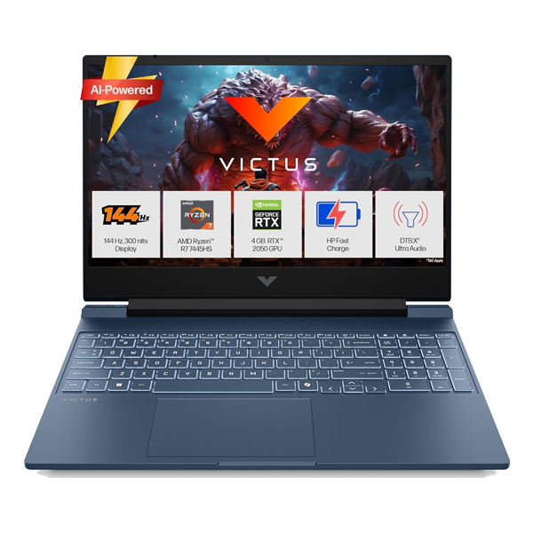 HP Victus, AMD Ryzen 7 7445HS, 4GB RTX 2050, 16GB DDR5, 1TB SSD Gaming Laptop (HPVICTUSFB3197AXR7)