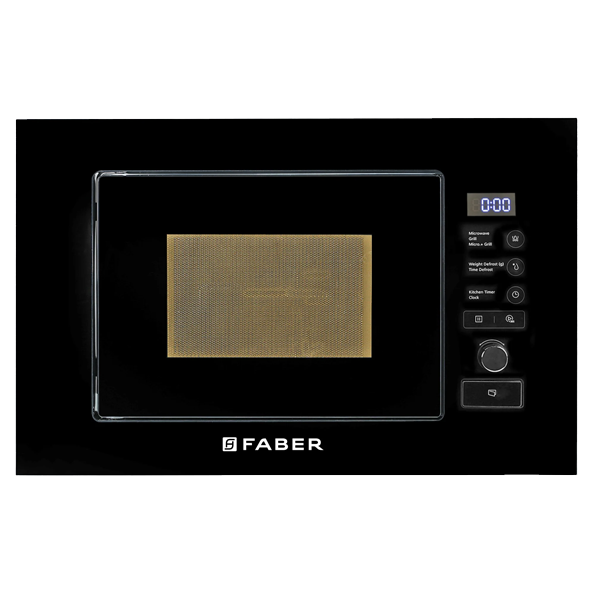 Faber 60cm Built-in Microwave with 10 Autocook Menus (Black, FBIMWO20SGBK)